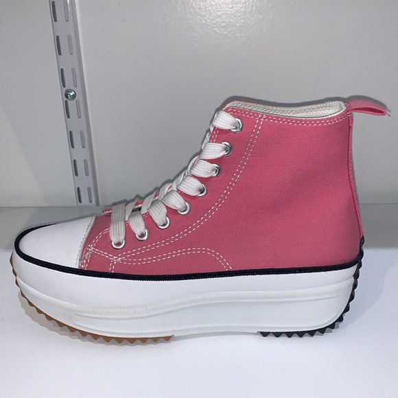 FUCHSIA HIGH TOP CANVAS SNEAKERS - Picture 5 of 6